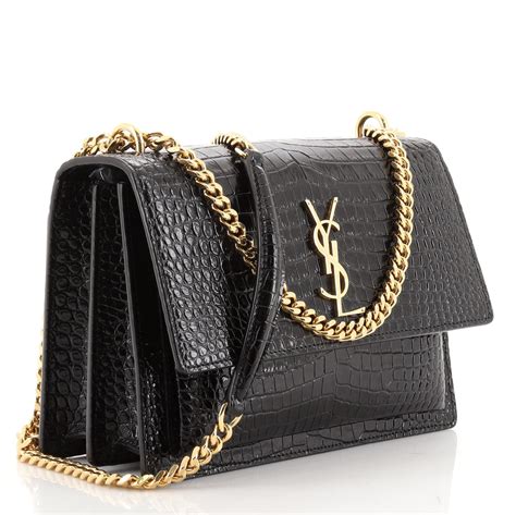 ysl medium sunset bag croc|saint laurent ysl crossbody bag.